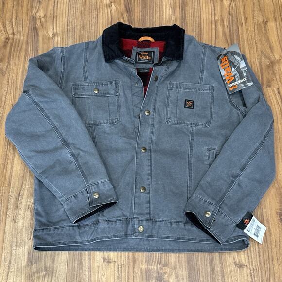 Walls Other - Vintage XL Men’s Walls Buffalo Fleece Lined Coat with Corduroy Collar NEW NWT